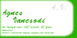 agnes vancsodi business card